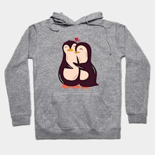 Cuddling Penguins in Love Hoodie